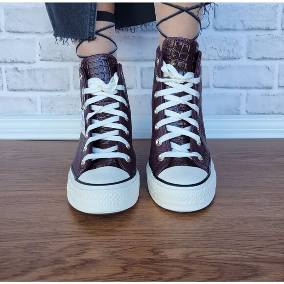 ❤️Converse Chuck Taylor All Star Wedge 6.5 Womens Shoes Sneaker Burgundy A12349C - Picture 6 of 14